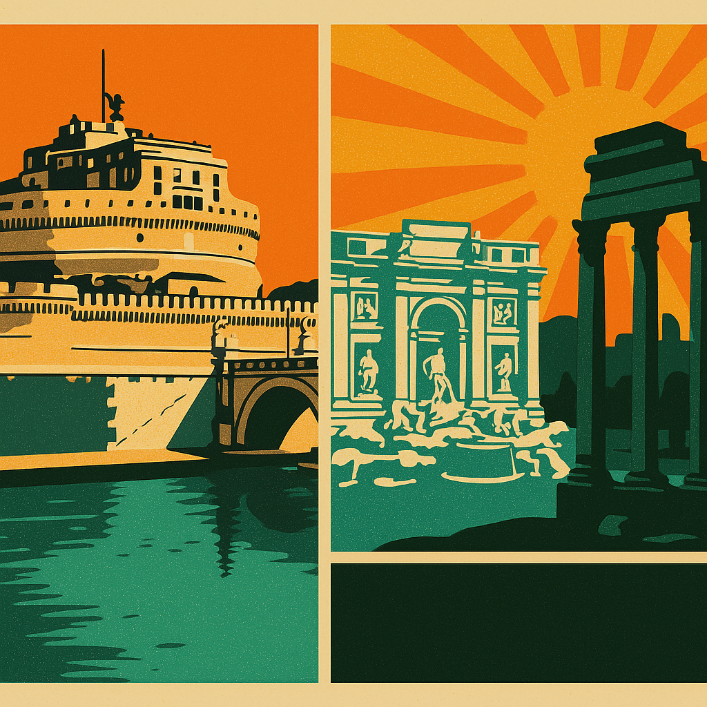 Rome, in Three Textures: Stone, Water, Sky