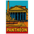 Pantheon Rome pop-art poster featuring ancient Italian landmark architecture.