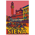 Palio di Siena pop-art poster featuring horse race energy and Tuscan cultural details.