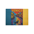 Venice Pop Art Glass Cutting Board 8 by 11 inch front view with canal artwork.