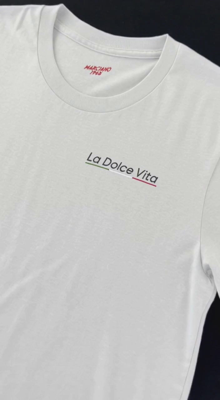 La Dolce Vita Embroidered Tee, Tricolore Underline, Unisex T Shirt, Minimal Italian Aesthetic, Italy Gift